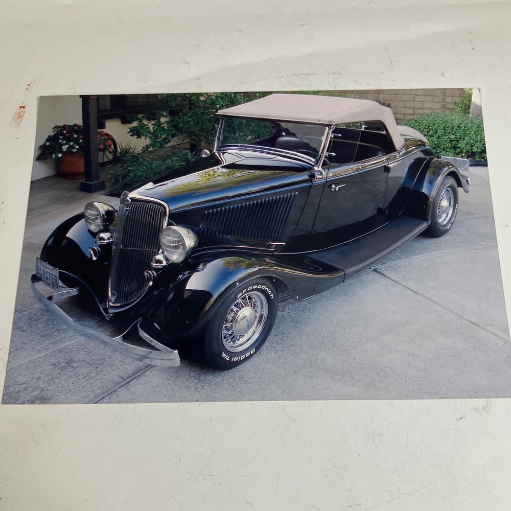 Vintage‎ Car Photo Print, 1934 Roadster, Black Classic Automobile Decor